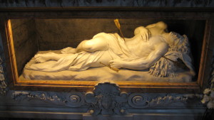 Statue des Märtyrers Sebastian in der Basilika San Sebastiano